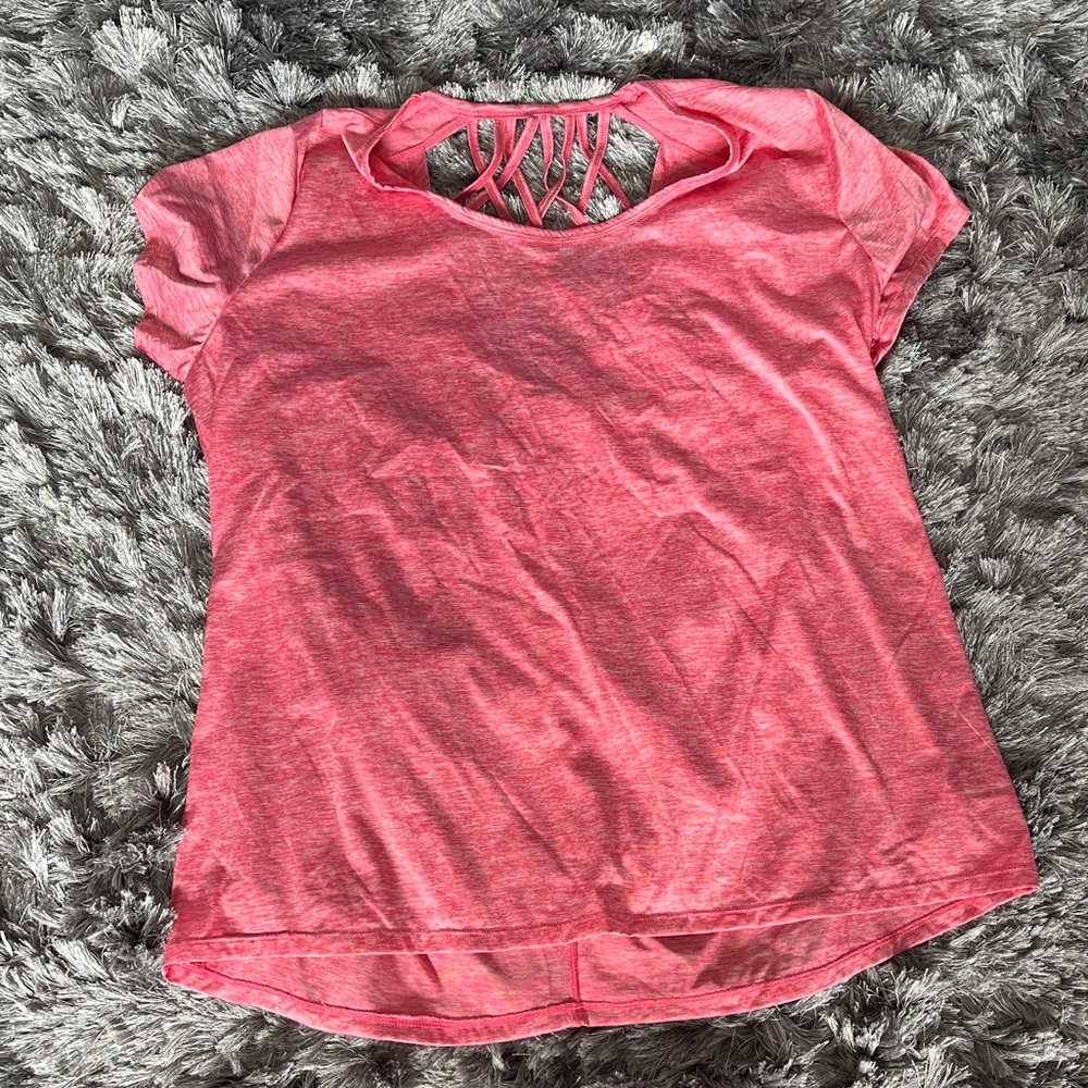 RBX Pink Heathered Short Sleeve Top